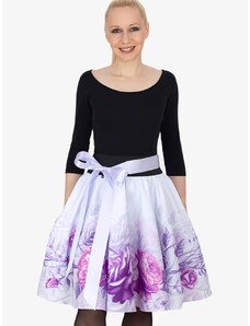 MAUU Kolová sukně ANNI - fialkové růže
