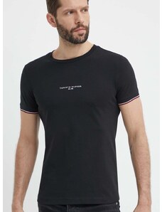 Bavlněné tričko Tommy Hilfiger tmavomodrá barva, s aplikací, MW0MW32584