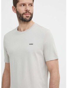 Bavlněné tričko HUGO šedá barva, 50466158