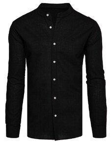 Dstreet Jedinečná černá košile se stojacím límcem