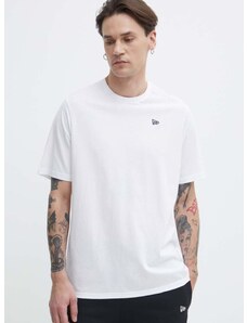 Bavlněné tričko New Era bílá barva, s aplikací