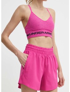 Tréninkové šortky Under Armour Flex růžová barva, hladké, high waist, 1376933