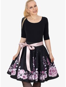 MAUU Kolová sukně ANNI - růže a puntíky
