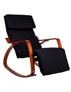 modernHOME Houpací křeslo chaise lounge, lískový ořech/černá