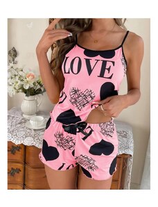 Krátké dámské pyžamo Love KP30767 růžová S