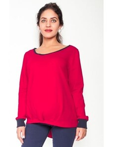 Be MaaMaa Be MaaMaa Těhotenské triko/mikina dlouhý rukáv Esti - červené, vel. XL
