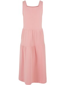 Urban Classics Kids Dívčí šaty 7/8 Length Valance Summer Dress - růžové