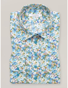 Willsoor Dámská vzorovaná košile LONG SIZE se světle modrými květy 16780