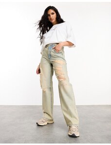 ASOS WEEKEND COLLECTIVE ASOS DESIGN Weekend Collective acid washed extreme rip baggy jean-Multi