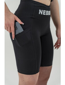 NEBBIA Barbell Therapy Cyklistické šortky s vysokým pasem 10″ GYM THERAPY 628 Black