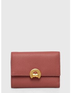 Kožená peněženka Coccinelle červená barva