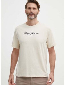Bavlněné tričko Pepe Jeans Eggo šedá barva, s potiskem