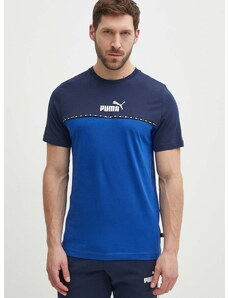Bavlněné tričko Puma tmavomodrá barva, 673341