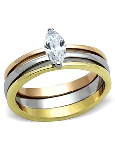 US Ocelový, pozlacený dámský set/prsteny s Zirkonem Cubic Zirconia - Taylor