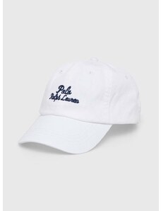 Bavlněná baseballová čepice Polo Ralph Lauren bílá barva, s aplikací, 211949924