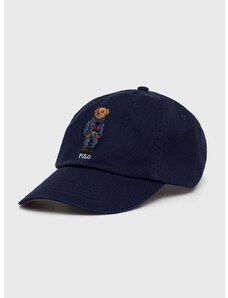 Bavlněná baseballová čepice Polo Ralph Lauren tmavomodrá barva, s aplikací, 211949925