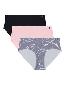 Under Armour Pure Stretch Printed No Show Hipster 3 Pack | Steel/Pink Elixir/Steel