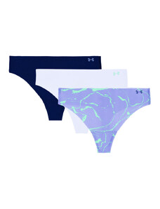 Under Armour Pure Stretch Printed No Show Thong 3 Pack | Starlight/Celeste/Midnight Navy