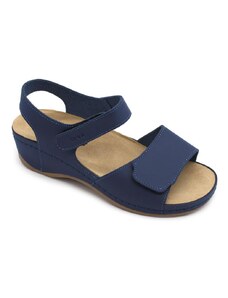 Leon 2024 Dámské kožené sandály - Modrá