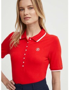 Polo tričko Tommy Hilfiger červená barva