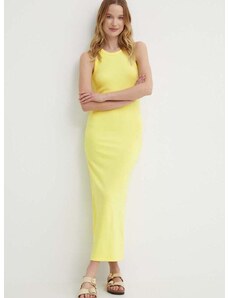 Šaty Tommy Hilfiger žlutá barva, maxi, WW0WW38838