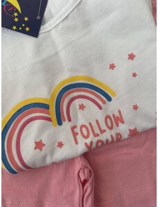 JOYCE Dívčí bavlněné pyžamo "FOLLOW"/Bílá