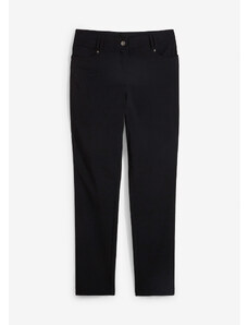bonprix Bengalínové strečové kalhoty s nastavitelným pasem, Straight Černá