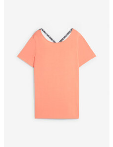 bonprix Dlouhé sportovní triko s výstřihem na zádech Oranžová