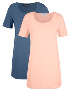 bonprix Základní dlouhé tričko (2 ks v balení) Modrá