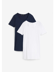 bonprix Základní dlouhé tričko (2 ks v balení) Modrá