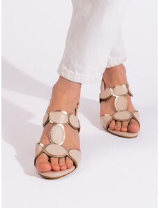 GOODIN Women's beige sandals with buckle
