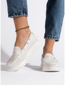GOODIN Stylish white women's loafers