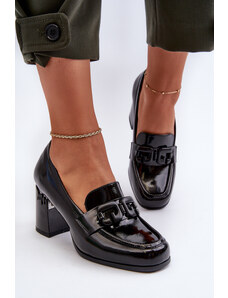 Kesi Dámské boty na vysokém podpatku, patentovaná černá D&A