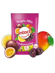 Intact | Multivitaminové pastilky Intact sáček hroznový cukr TROPIC MIX 75 g