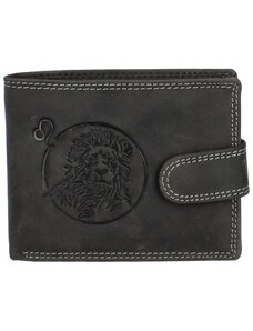 Pánská kožená peněženka černá - Delami Aroga Lev černá