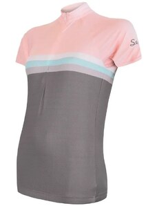 Dámský cyklistický dres Sensor Cyklo Summer Stripe Grey/Pink