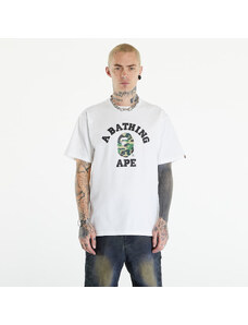 Pánské tričko A BATHING APE Abc Camo College Tee White/ Green