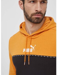 Mikina Puma pánská, oranžová barva, s kapucí, s potiskem, 675173