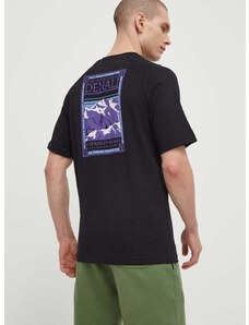 Bavlněné tričko The North Face černá barva, s potiskem, NF0A87NUJK31