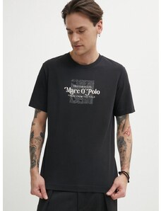 Bavlněné tričko Marc O'Polo černá barva, s potiskem, 423201251076