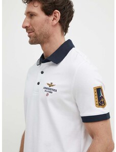 Polo tričko Aeronautica Militare bílá barva, s aplikací, PO1768P191