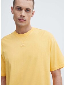 Bavlněné tričko adidas žlutá barva, IR9114