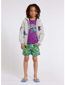Dětské bavlněné šortky Kenzo Kids tyrkysová barva