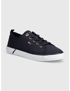 Tenisky Tommy Hilfiger VULC CANVAS SNEAKER dámské, tmavomodrá barva, FW0FW08063