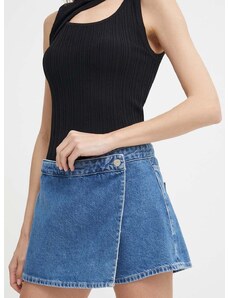 Džínové šortky Calvin Klein Jeans dámské, hladké, high waist, J20J223300