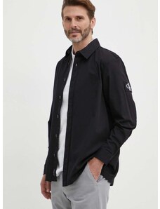 Košile Calvin Klein Jeans pánská, černá barva, relaxed, s klasickým límcem, J30J325176