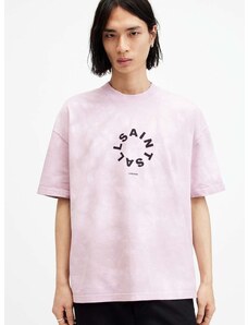 Bavlněné tričko AllSaints TIERRA TD SS CREW růžová barva, s potiskem, M016PA