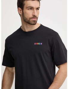 Bavlněné tričko Calvin Klein Underwear černá barva, s aplikací, 000NM2631E