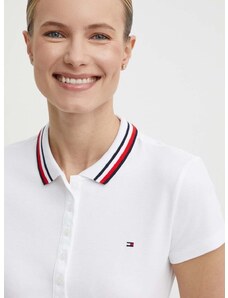 Polo tričko Tommy Hilfiger bílá barva, WW0WW42749