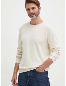 Lněný svetr Pepe Jeans MILLER béžová barva, lehký, PM702422